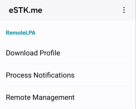 Remote LPA STK 菜单