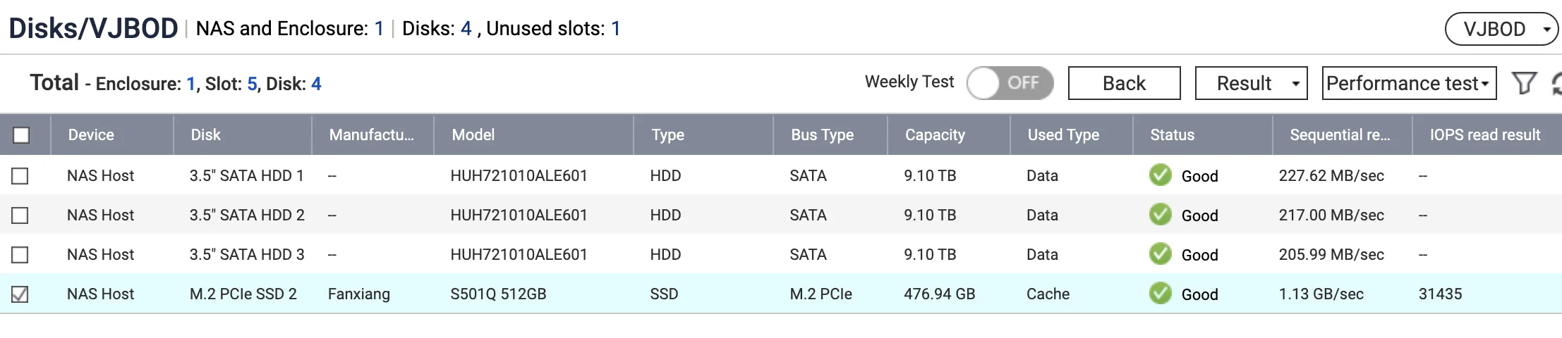 Fanxiang S501Q 512GB QLC SSD 的顺序读取性能